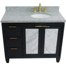 Load image into Gallery viewer, Bellaterra Home Vanity BellaTerra Home 43&quot; Single vanity in Dark Gray finish with Gray granite and oval sink- Right door/Right sink 400990-43R-DG-GYOR