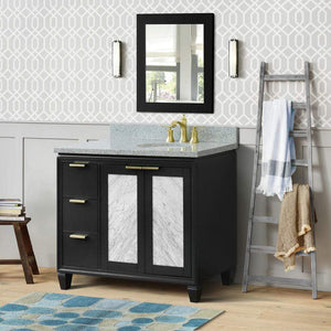Bellaterra Home Vanity BellaTerra Home 43" Single vanity in Dark Gray finish with Gray granite and oval sink- Right door/Right sink 400990-43R-DG-GYOR