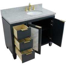 Load image into Gallery viewer, Bellaterra Home Vanity BellaTerra Home 43&quot; Single vanity in Dark Gray finish with Gray granite and oval sink- Right door/Right sink 400990-43R-DG-GYOR