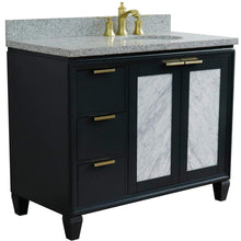 Load image into Gallery viewer, Bellaterra Home Vanity BellaTerra Home 43&quot; Single vanity in Dark Gray finish with Gray granite and oval sink- Right door/Right sink 400990-43R-DG-GYOR