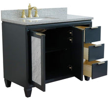 Load image into Gallery viewer, Bellaterra Home Vanity BellaTerra Home 43&quot; Single vanity in Dark Gray finish with Gray granite and rectangle sink- Left door/Left sink 400990-43L-DG-GYRL