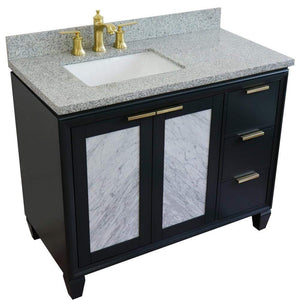Bellaterra Home Vanity BellaTerra Home 43" Single vanity in Dark Gray finish with Gray granite and rectangle sink- Left door/Left sink 400990-43L-DG-GYRL