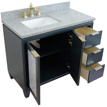 Load image into Gallery viewer, Bellaterra Home Vanity BellaTerra Home 43&quot; Single vanity in Dark Gray finish with Gray granite and rectangle sink- Left door/Left sink 400990-43L-DG-GYRL