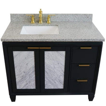 Load image into Gallery viewer, Bellaterra Home Vanity BellaTerra Home 43&quot; Single vanity in Dark Gray finish with Gray granite and rectangle sink- Left door/Left sink 400990-43L-DG-GYRL