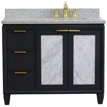 Load image into Gallery viewer, Bellaterra Home Vanity BellaTerra Home 43&quot; Single vanity in Dark Gray finish with Gray granite and rectangle sink- Right door/Right sink 400990-43R-DG-GYRR