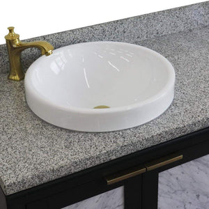 Bellaterra Home Vanity BellaTerra Home 43" Single vanity in Dark Gray finish with Gray granite and round sink- Left door/Left sink 400990-43L-DG-GYRDL