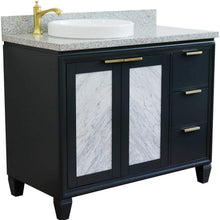 Load image into Gallery viewer, Bellaterra Home Vanity BellaTerra Home 43&quot; Single vanity in Dark Gray finish with Gray granite and round sink- Left door/Left sink 400990-43L-DG-GYRDL