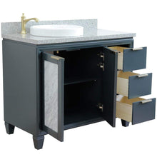 Load image into Gallery viewer, Bellaterra Home Vanity BellaTerra Home 43&quot; Single vanity in Dark Gray finish with Gray granite and round sink- Left door/Left sink 400990-43L-DG-GYRDL