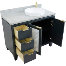 Load image into Gallery viewer, Bellaterra Home Vanity BellaTerra Home 43&quot; Single vanity in Dark Gray finish with Gray granite and round sink- Right door/Right sink 400990-43R-DG-GYRDR