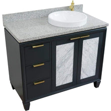 Load image into Gallery viewer, Bellaterra Home Vanity BellaTerra Home 43&quot; Single vanity in Dark Gray finish with Gray granite and round sink- Right door/Right sink 400990-43R-DG-GYRDR