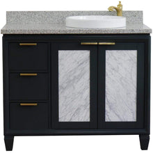 Load image into Gallery viewer, Bellaterra Home Vanity BellaTerra Home 43&quot; Single vanity in Dark Gray finish with Gray granite and round sink- Right door/Right sink 400990-43R-DG-GYRDR