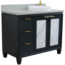 Load image into Gallery viewer, Bellaterra Home Vanity BellaTerra Home 43&quot; Single vanity in Dark Gray finish with Gray granite and round sink- Right door/Right sink 400990-43R-DG-GYRDR