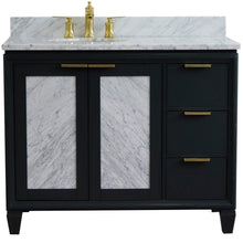 Load image into Gallery viewer, Bellaterra Home Vanity BellaTerra Home 43&quot; Single vanity in Dark Gray finish with White Carrara and oval sink- Left door/Left sink 400990-43L-DG-WMOL