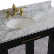 Load image into Gallery viewer, Bellaterra Home Vanity BellaTerra Home 43&quot; Single vanity in Dark Gray finish with White Carrara and oval sink- Left door/Left sink 400990-43L-DG-WMOL