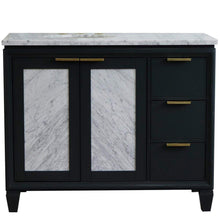 Load image into Gallery viewer, Bellaterra Home Vanity BellaTerra Home 43&quot; Single vanity in Dark Gray finish with White Carrara and oval sink- Left door/Left sink 400990-43L-DG-WMOL