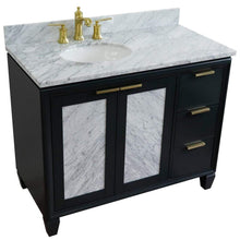 Load image into Gallery viewer, Bellaterra Home Vanity BellaTerra Home 43&quot; Single vanity in Dark Gray finish with White Carrara and oval sink- Left door/Left sink 400990-43L-DG-WMOL