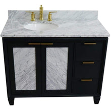 Load image into Gallery viewer, Bellaterra Home Vanity BellaTerra Home 43&quot; Single vanity in Dark Gray finish with White Carrara and oval sink- Left door/Left sink 400990-43L-DG-WMOL
