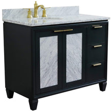 Load image into Gallery viewer, Bellaterra Home Vanity BellaTerra Home 43&quot; Single vanity in Dark Gray finish with White Carrara and oval sink- Left door/Left sink 400990-43L-DG-WMOL
