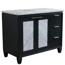 Load image into Gallery viewer, Bellaterra Home Vanity BellaTerra Home 43&quot; Single vanity in Dark Gray finish with White Carrara and oval sink- Left door/Left sink 400990-43L-DG-WMOL
