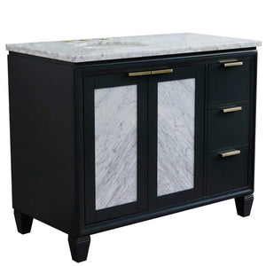 Bellaterra Home Vanity BellaTerra Home 43" Single vanity in Dark Gray finish with White Carrara and oval sink- Left door/Left sink 400990-43L-DG-WMOL