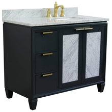 Load image into Gallery viewer, Bellaterra Home Vanity BellaTerra Home 43&quot; Single vanity in Dark Gray finish with White Carrara and rectangle sink- Right door/Right sink 400990-43R-DG-WMRR