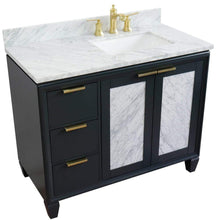 Load image into Gallery viewer, Bellaterra Home Vanity BellaTerra Home 43&quot; Single vanity in Dark Gray finish with White Carrara and rectangle sink- Right door/Right sink 400990-43R-DG-WMRR