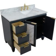 Load image into Gallery viewer, Bellaterra Home Vanity BellaTerra Home 43&quot; Single vanity in Dark Gray finish with White Carrara and rectangle sink- Right door/Right sink 400990-43R-DG-WMRR