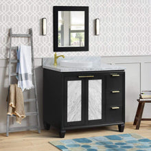 Load image into Gallery viewer, Bellaterra Home Vanity BellaTerra Home 43&quot; Single vanity in Dark Gray finish with White Carrara and round sink- Left door/Left sink 400990-43L-DG-WMRDL