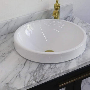 Bellaterra Home Vanity BellaTerra Home 43" Single vanity in Dark Gray finish with White Carrara and round sink- Right door/Right sink 400990-43R-DG-WMRDR