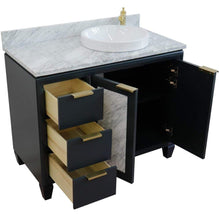 Load image into Gallery viewer, Bellaterra Home Vanity BellaTerra Home 43&quot; Single vanity in Dark Gray finish with White Carrara and round sink- Right door/Right sink 400990-43R-DG-WMRDR