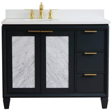 Load image into Gallery viewer, Bellaterra Home Vanity BellaTerra Home  43&quot; Single vanity in Dark Gray finish with White quartz and oval sink- Left door/Left sink 400990-43L-DG-WEOL