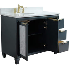 Load image into Gallery viewer, Bellaterra Home Vanity BellaTerra Home  43&quot; Single vanity in Dark Gray finish with White quartz and oval sink- Left door/Left sink 400990-43L-DG-WEOL