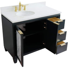 Load image into Gallery viewer, Bellaterra Home Vanity BellaTerra Home  43&quot; Single vanity in Dark Gray finish with White quartz and oval sink- Left door/Left sink 400990-43L-DG-WEOL