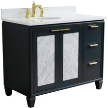 Load image into Gallery viewer, Bellaterra Home Vanity BellaTerra Home  43&quot; Single vanity in Dark Gray finish with White quartz and oval sink- Left door/Left sink 400990-43L-DG-WEOL