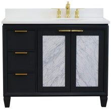 Load image into Gallery viewer, Bellaterra Home Vanity BellaTerra Home 43&quot; Single vanity in Dark Gray finish with White quartz and oval sink- Right door/Right sink 400990-43R-DG-WEOR