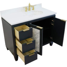 Load image into Gallery viewer, Bellaterra Home Vanity BellaTerra Home 43&quot; Single vanity in Dark Gray finish with White quartz and oval sink- Right door/Right sink 400990-43R-DG-WEOR
