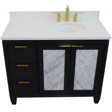 Load image into Gallery viewer, Bellaterra Home Vanity BellaTerra Home 43&quot; Single vanity in Dark Gray finish with White quartz and oval sink- Right door/Right sink 400990-43R-DG-WEOR