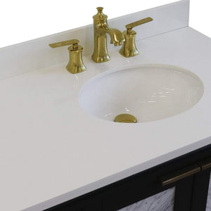 Bellaterra Home Vanity BellaTerra Home 43" Single vanity in Dark Gray finish with White quartz and oval sink- Right door/Right sink 400990-43R-DG-WEOR