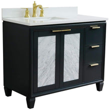 Load image into Gallery viewer, Bellaterra Home Vanity BellaTerra Home 43&quot; Single vanity in Dark Gray finish with White quartz and rectangle sink- Left door/Left sink 400990-43L-DG-WERL