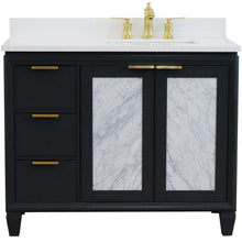 Load image into Gallery viewer, Bellaterra Home Vanity BellaTerra Home 43&quot; Single vanity in Dark Gray finish with White quartz and rectangle sink- Right door/Right sink 400990-43R-DG-WERR