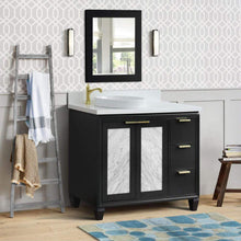 Load image into Gallery viewer, Bellaterra Home Vanity BellaTerra Home 43&quot; Single vanity in Dark Gray finish with White quartz and round sink- Left door/Left sink 400990-43L-DG-WERDL