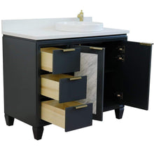 Load image into Gallery viewer, Bellaterra Home Vanity BellaTerra Home 43&quot; Single vanity in Dark Gray finish with White quartz and round sink- Right door/Right sink 400990-43R-DG-WERDR