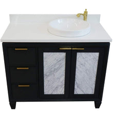 Load image into Gallery viewer, Bellaterra Home Vanity BellaTerra Home 43&quot; Single vanity in Dark Gray finish with White quartz and round sink- Right door/Right sink 400990-43R-DG-WERDR