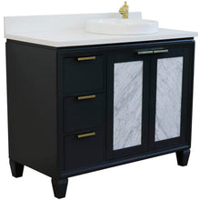 Load image into Gallery viewer, Bellaterra Home Vanity BellaTerra Home 43&quot; Single vanity in Dark Gray finish with White quartz and round sink- Right door/Right sink 400990-43R-DG-WERDR