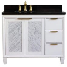 Load image into Gallery viewer, Bellaterra Home Vanity BellaTerra Home 43&quot; Single vanity in White finish with Black galaxy and oval sink- Left door/Left sink 400990-43L-WH-BGOL