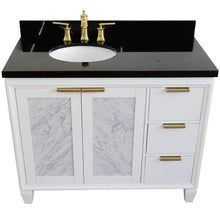 Load image into Gallery viewer, Bellaterra Home Vanity BellaTerra Home 43&quot; Single vanity in White finish with Black galaxy and oval sink- Left door/Left sink 400990-43L-WH-BGOL