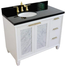 Load image into Gallery viewer, Bellaterra Home Vanity BellaTerra Home 43&quot; Single vanity in White finish with Black galaxy and oval sink- Left door/Left sink 400990-43L-WH-BGOL