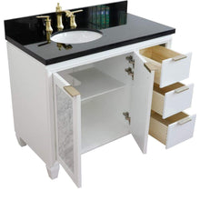Load image into Gallery viewer, Bellaterra Home Vanity BellaTerra Home 43&quot; Single vanity in White finish with Black galaxy and oval sink- Left door/Left sink 400990-43L-WH-BGOL