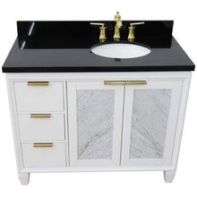 Load image into Gallery viewer, Bellaterra Home Vanity BellaTerra Home 43&quot; Single vanity in White finish with Black galaxy and oval sink- Right door/Right sink 400990-43R-WH-BGOR
