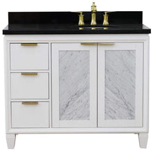 Load image into Gallery viewer, Bellaterra Home Vanity BellaTerra Home 43&quot; Single vanity in White finish with Black galaxy and oval sink- Right door/Right sink 400990-43R-WH-BGOR